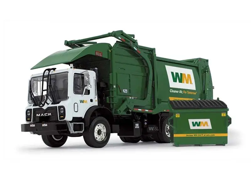 Mack Terrapro W/ Heil Half-Pack Freedom Front End Loader W/ Cng Tailgate & Bin - Diecast 1:34 Scale Model - First Gear 10-4006D 1