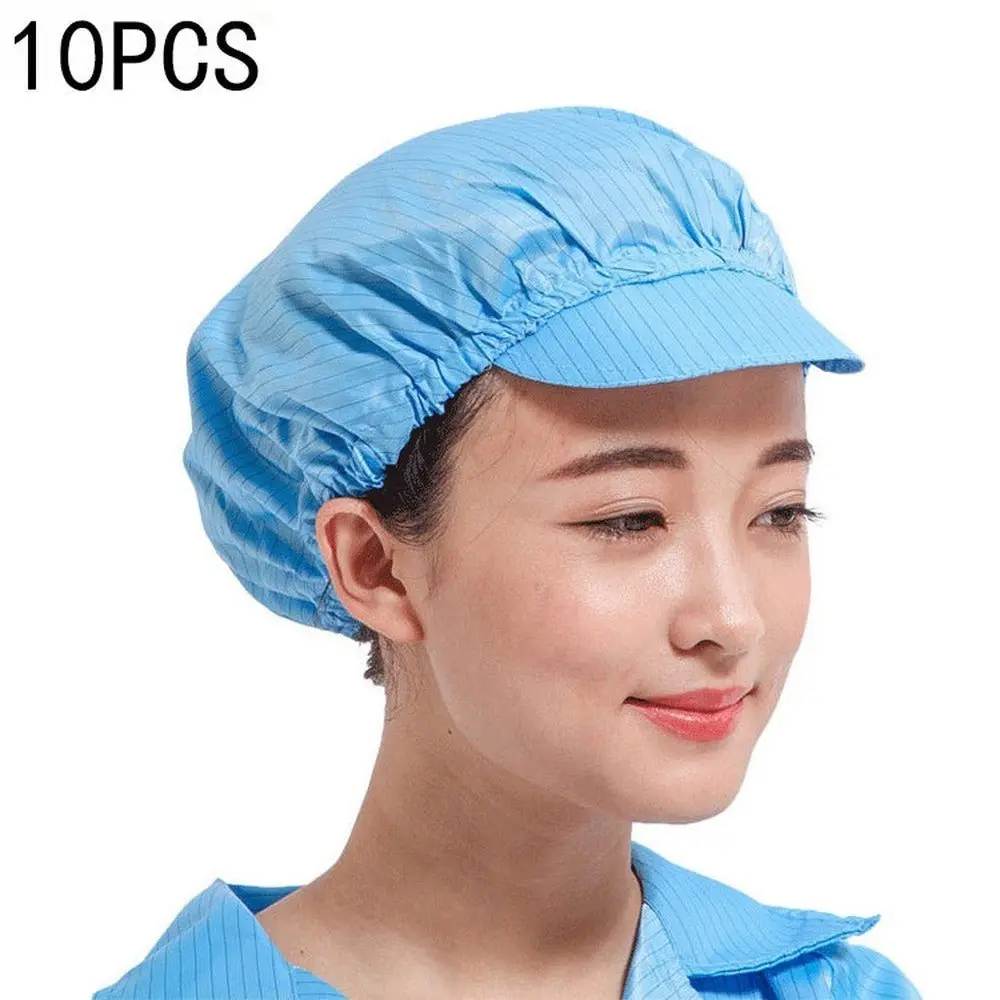 10 Pcs Anti-Static Dust-Free Workshop Duck Tongue Working Cap With Skylight, S, L 1