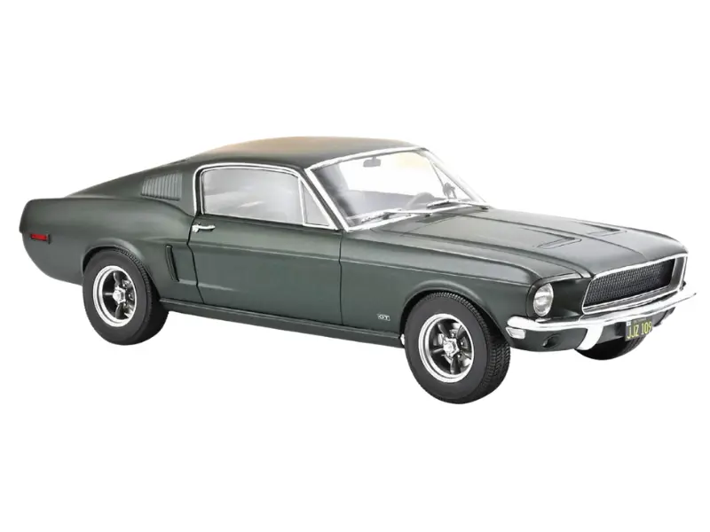 1968 Ford Mustang Fastback - Satin Green Metallic Diecast 1:12 Scale Model - Norev 122702 1