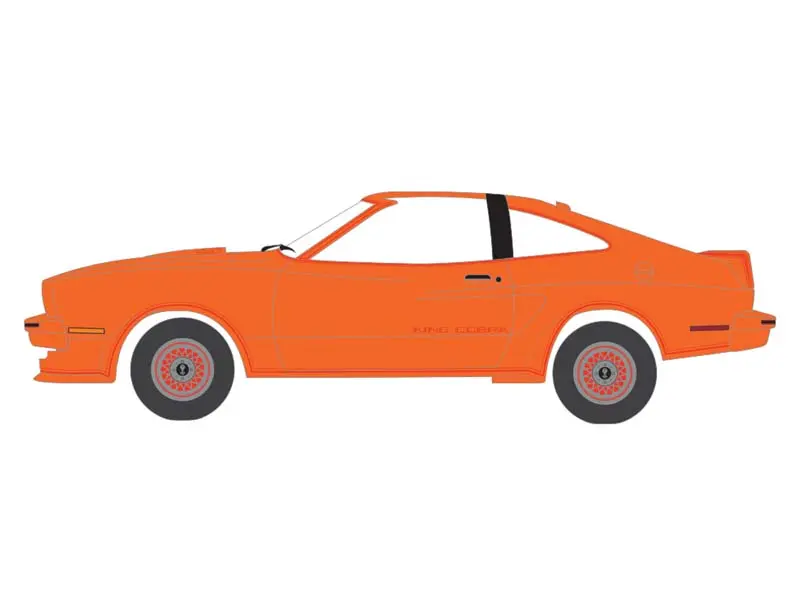 Pre-Order 1978 Ford Mustang King Cobra Ii – Tangerine & Black (The Mustang Stampede Series 2) Diecast 1:64 Scale Model - Greenlight 125402B 1