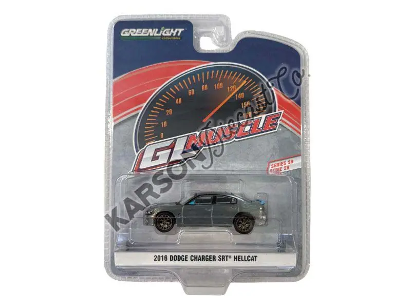 Raw Chase 2016 Dodge Charger Srt Hellcat – B5 Blue (Greenlight Muscle Series 28) Diecast 1:64 Scale Model - Greenlight 13350D 1