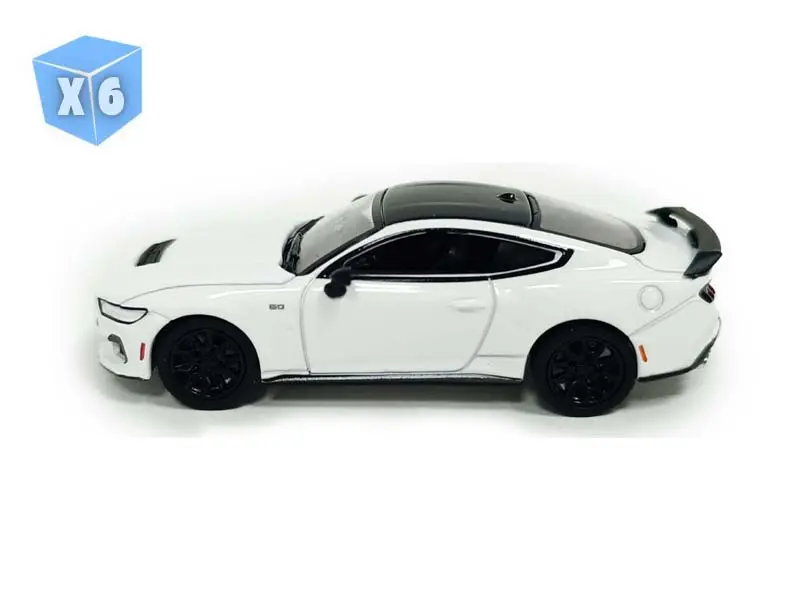 6 Pack 2024 Ford Mustang - Oxford White (Gl Muscle Series 30) Diecast 1:64 Scale Model - Greenlight 13370F 1