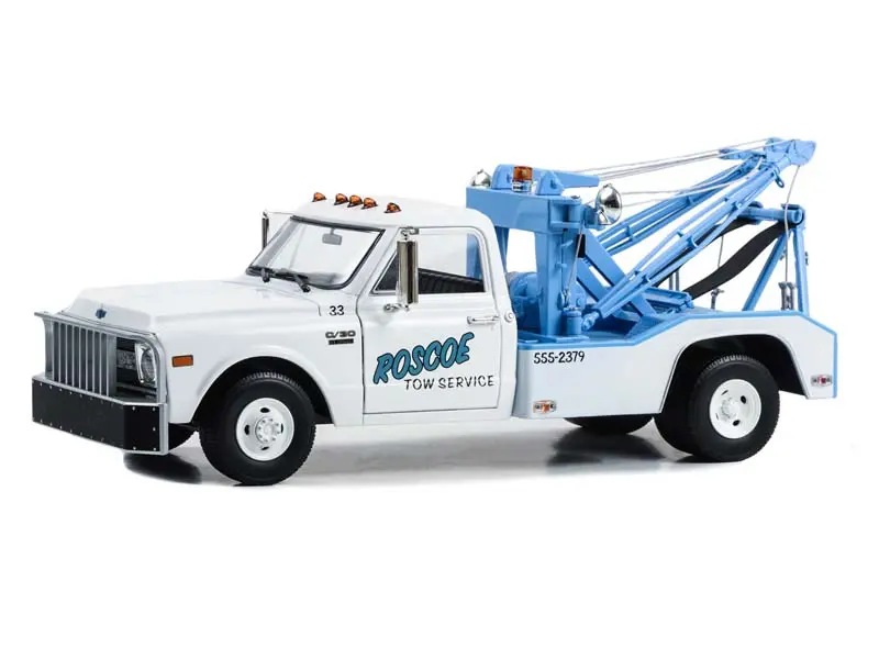 1969 Chevrolet C-30 Dually Wrecker - Roscoe Tow Service (Starsky And Hutch 1975-79 Tv Series) Diecast 1:18 Scale Model - Greenlight 13684 1