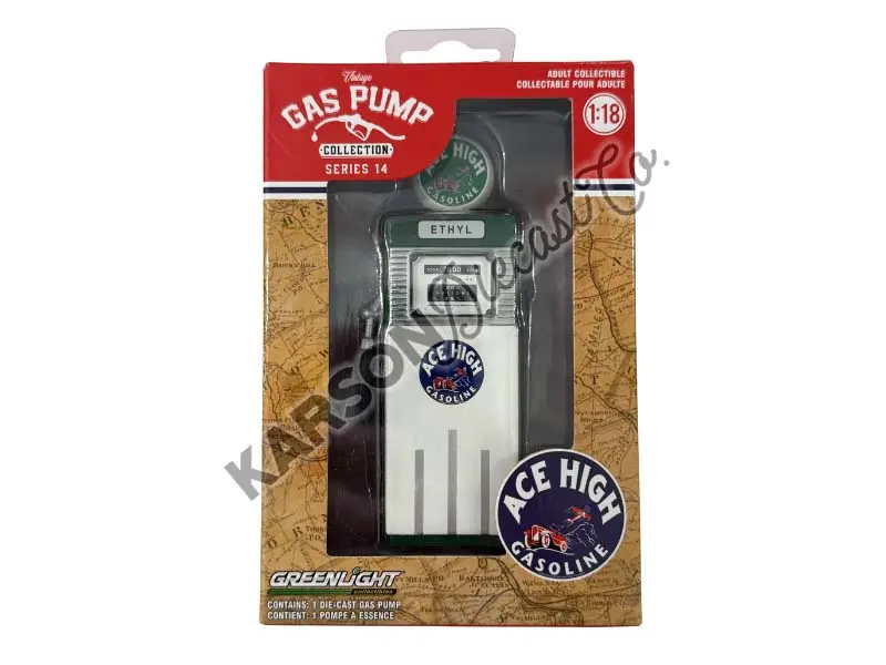 Chase 1951 Wayne 505 Gas Pump - Ace High Gasoline (Vintage Gas Pumps Series 14) Diecast 1:18 Scale Model - Greenlight 14140B 1