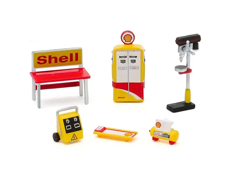 Shell Oil Shop Tools Set (Shop Tool Accessories Series 3) Diecast 1:64 Scale Models - Greenlight 16060C 1
