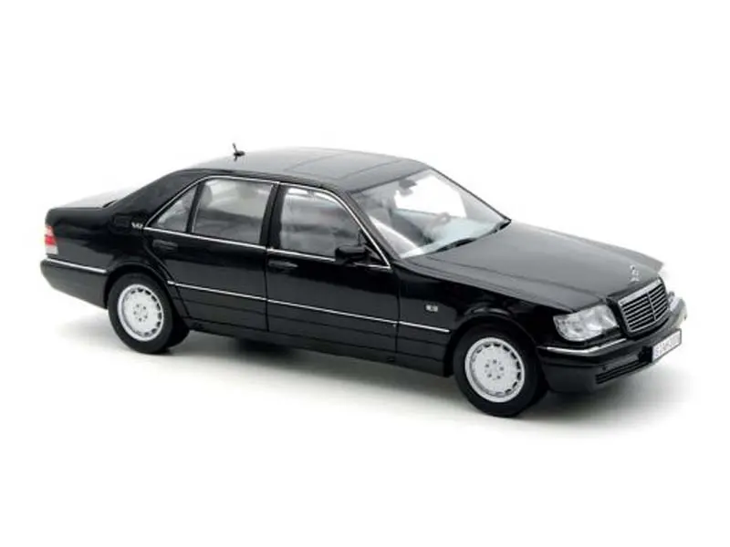 1997 Mercedes-Benz S600 - Obsidian Black Metallic Diecast 1:18 Scale Model - Norev 183045 1