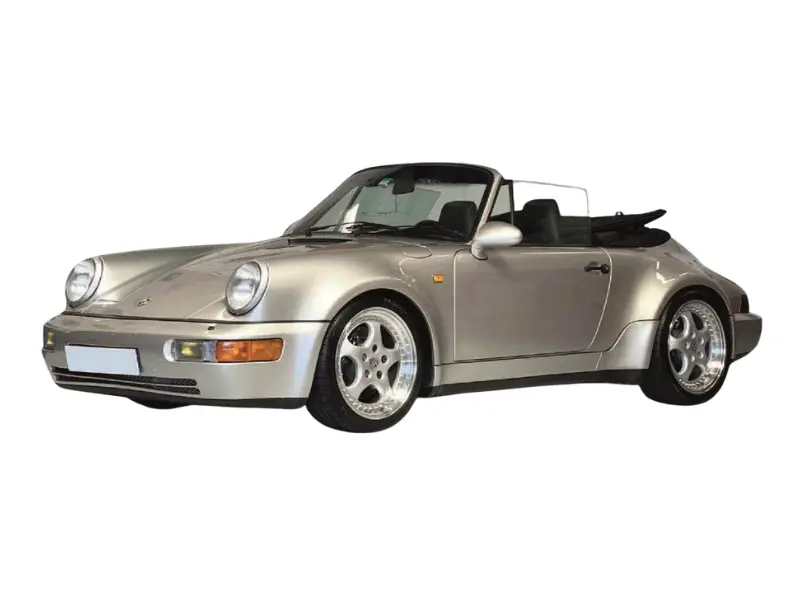Pre-Order 1992 Porsche 911 Turbo Look Cabriolet Zermatt Silver Metallic Diecast 1:18 Scale Model - Norev 187140 1