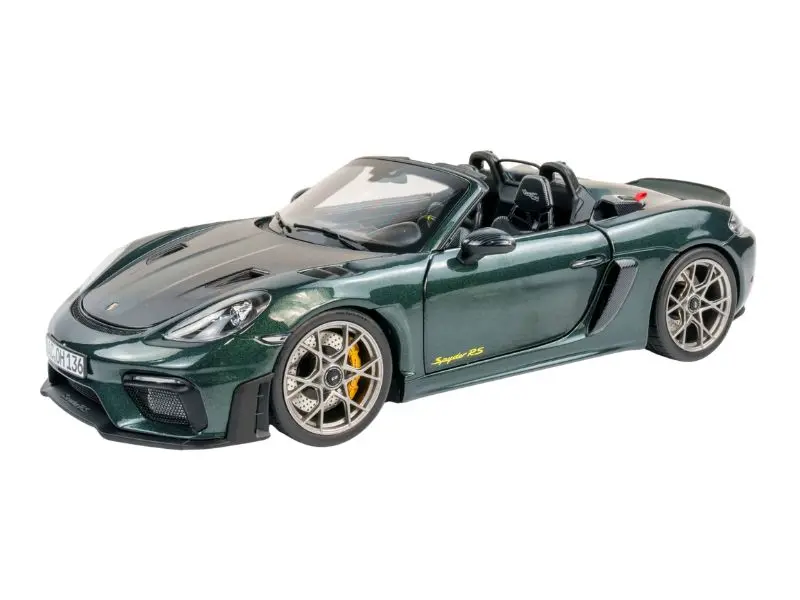 2023 Porsche 718 Spyder Rs W/ Weissach Pack - Forest Green Diecast 1:18 Scale Model - Norev 187272 1