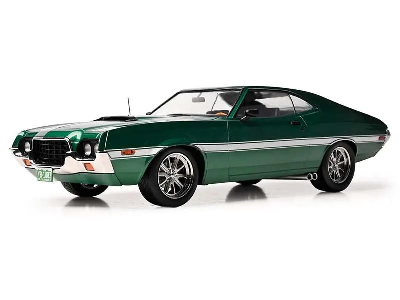 1972 Ford Gran Torino Sport 2-Door - Custom Metallic Green Diecast 1:18 Scale Model - Ixo 18Cmc26422 1