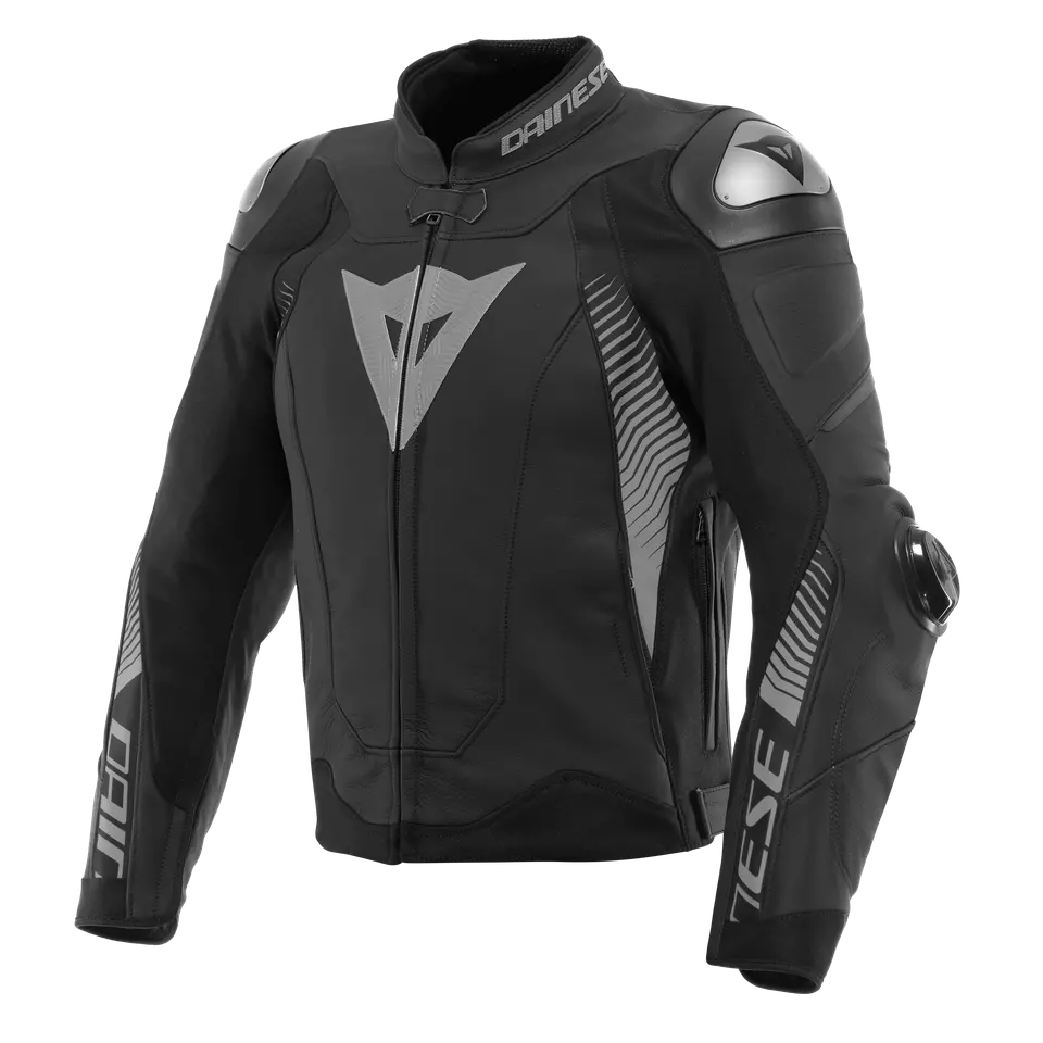 Dainese Super Speed 4 Perforated Leather Jacket - Black-Matt/Charcoal-Gray 1