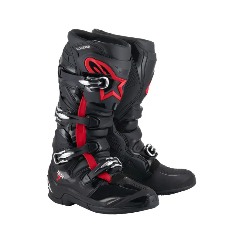 Alpinestars Tech 7 Boots - Black/Fluro Red 1