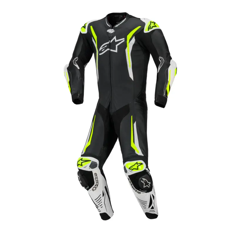 Alpinestars Gp Tech V5 1 Pc Leather Suit - Black/White/Yellow Fluro 1