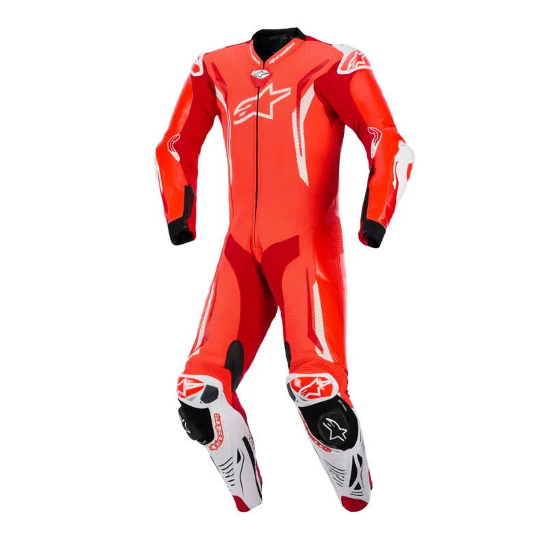 Alpinestars Gp Tech V5 1 Pc Leather Suit - Fluro Red/Bright Red/White 1