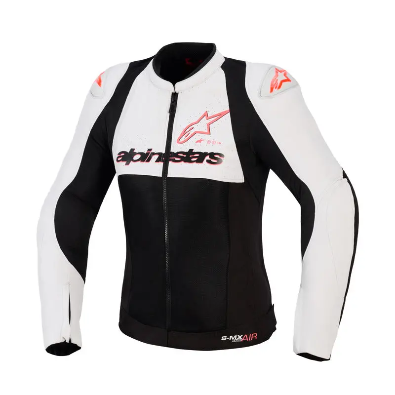 Alpinestars Womens Stella Smx Air Jacket - Ice Gray Black Fluro Coral 1