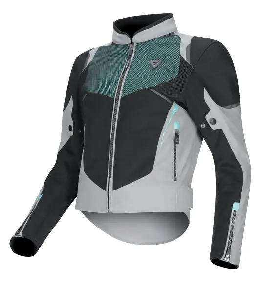 Dririder Air-Ride Pro Womens Jacket - Light Grey / Black / Teal 1