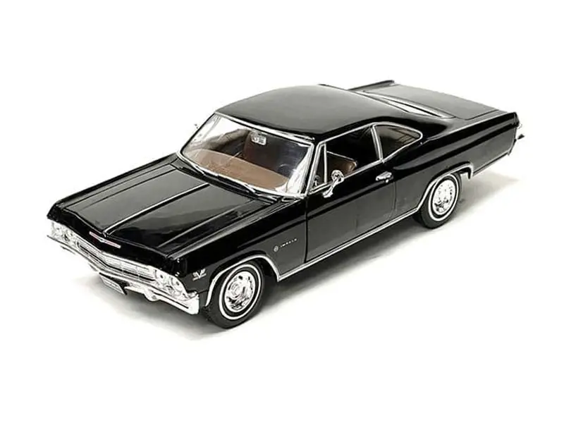 1965 Chevrolet Impala Ss 396 Black Diecast 1:24 Scale Model - Welly 22417Bk 1