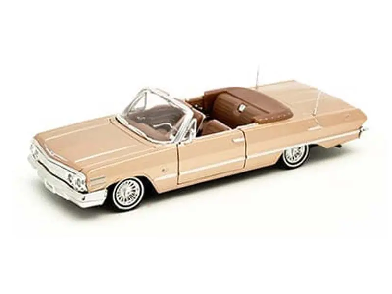 1963 Chevrolet Impala Ss Convertible Gold (Low Rider Collection) Diecast 1:24 Scale Model - Welly 22434Lrgld 1
