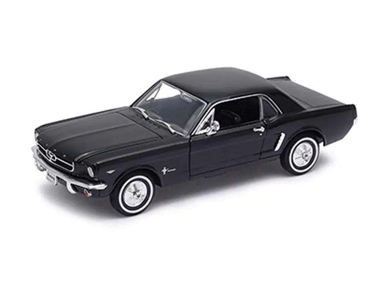1964 1/2 Ford Mustang Coupe Hard Top - Black Diecast 1:24 Scale Model - Welly 22451Bk 1
