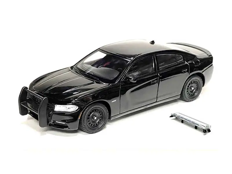 2016 Dodge Charger R/T Police Pursuit Plain Black - Diecast 1:24 Scale Model - Welly 24079Bkpol 1