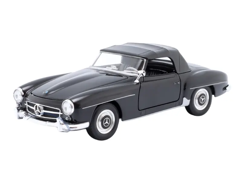 1955 Mercedes-Benz 190 Sl W/ Closed Top – Black (Nex) Diecast 1:24 Scale Model - Welly 24118Bk 1