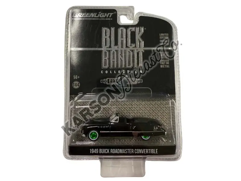 Chase 1949 Buick Roadmaster Convertible (Black Bandit Series 27) Diecast 1:64 Scale Model - Greenlight 28110A 1