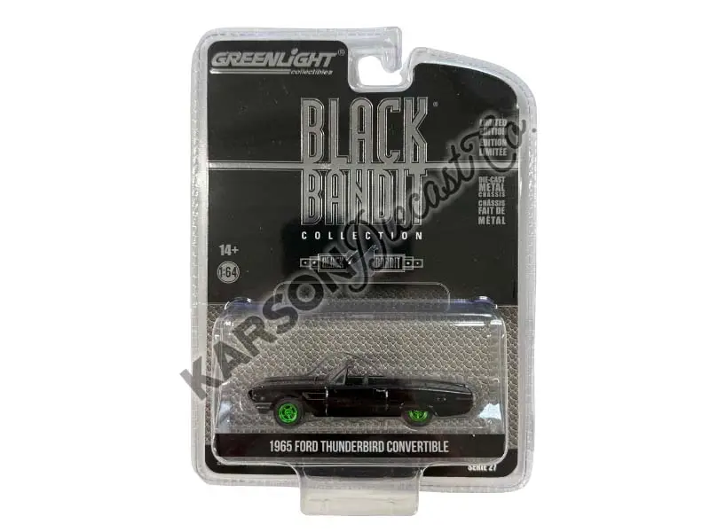 Chase 1965 Ford Thunderbird Convertible (Black Bandit Series 27) Diecast 1:64 Scale Model - Greenlight 28110B 1