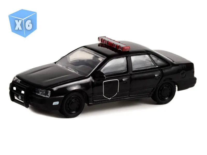 6 Pack 1988 Ford Taurus (Black Bandit Series 27) Diecast 1:64 Scale Model - Greenlight 28110F 1
