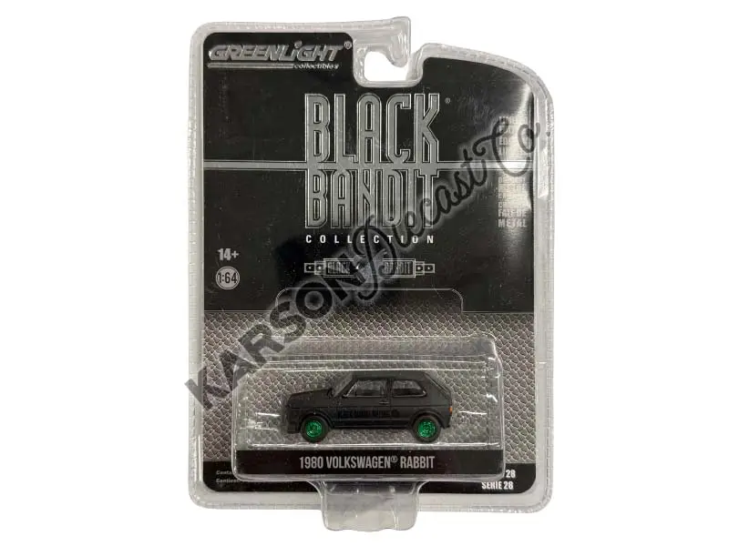 Chase 1980 Volkswagen Rabbit Widebody - Black Bandit Racing (Black Bandit Series 28) Diecast 1:64 Scale Model - Greenlight 28130C 1