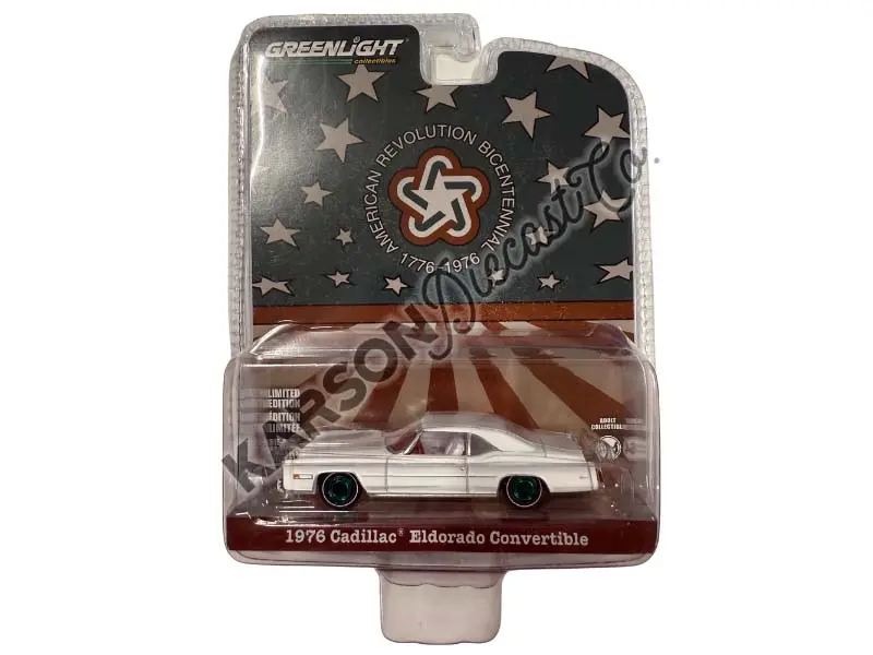 Chase 1976 Cadillac Eldorado Convertible - Bicentennial Edition (Anniversary Collection Series 16) Diecast 1:64 Scale Model - Greenlight 28140B 1