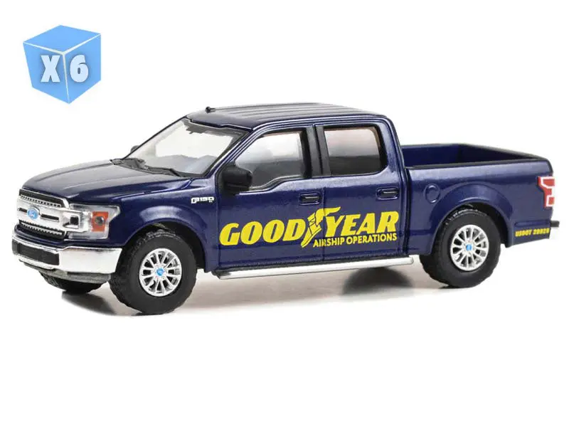 6 Pack 2020 Ford F-150 Goodyear Airship Operations - 125 Years (Anniversary Collection Series 16) Diecast 1:64 Scale Model - Greenlight 28140D 1