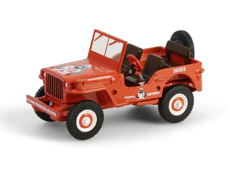1944 Willys Mb - Smokey Bear 80Th Anniversary (Anniversary Collection Series 17) Diecast 1:64 Scale Model - Greenlight 28160A 1