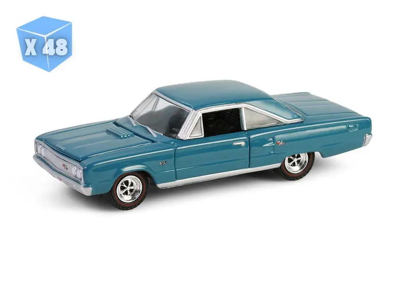 48 Pack 1967 Dodge Coronet R/T Hemi - Medium Turquoise (Anniversary Collection Series 17) Diecast 1:64 Scale Model - Greenlight 28160C 1
