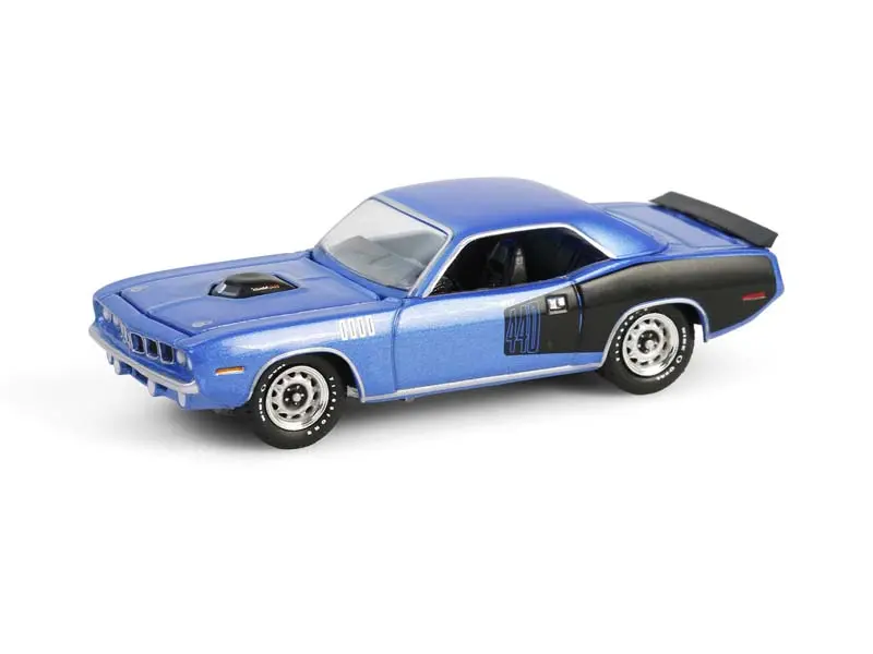 1971 Plymouth 'Cuda 440 6Bbl Shaker - B5 Blue (Anniversary Collection Series 17) Diecast 1:64 Scale Model - Greenlight 28160D 1