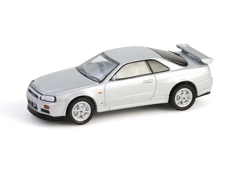 1999 Nissan Skyline V-Spec (R34) - Sonic Silver (Anniversary Collection Series 17) Diecast 1:64 Scale Model - Greenlight 28160E 1