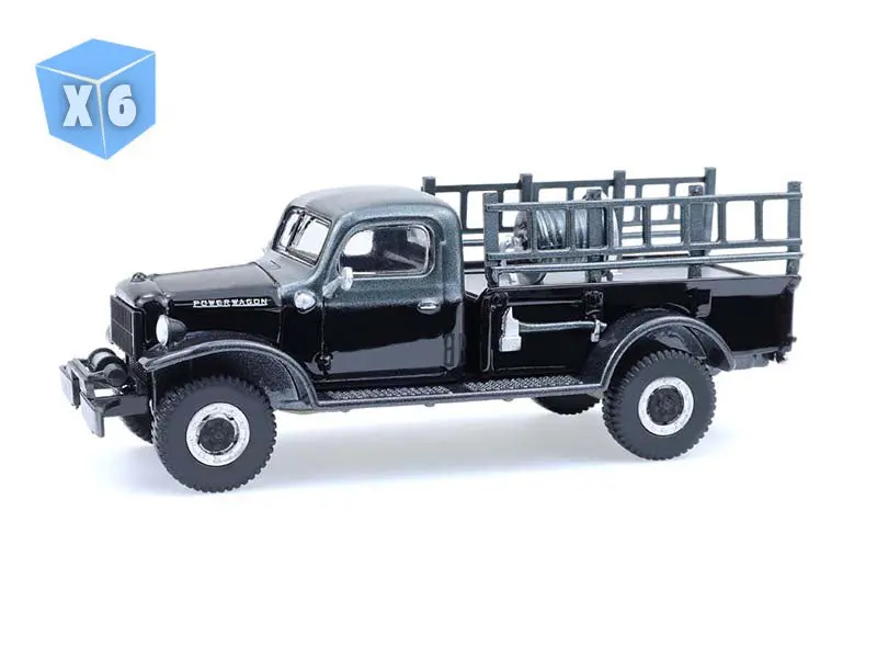 6 Pack 1946 Dodge Power Wagon Fire Truck (Black Bandit Series 30) Diecast 1:64 Scale Model - Greenlight 28170C 1