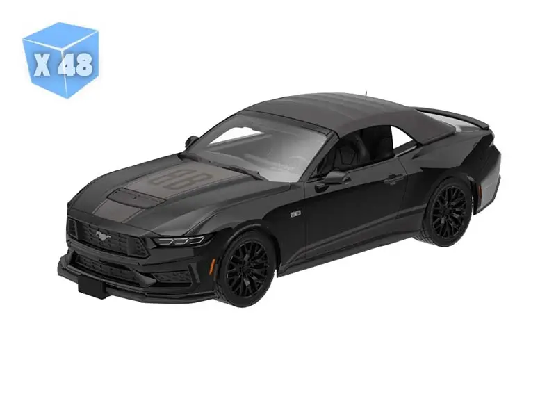 Pre-Order - 48 Pack 2024 Ford Mustang Gt Convertible (Black Bandit Series 31) Diecast 1:64 Scale Model - Greenlight 28190B 1