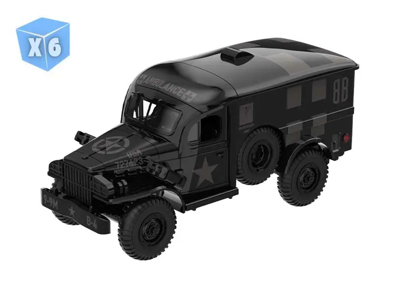 Pre-Order - 6 Pack Dodge Wc54 Ambulance (Black Bandit Series 31) Diecast 1:64 Scale Model - Greenlight 28190C 1