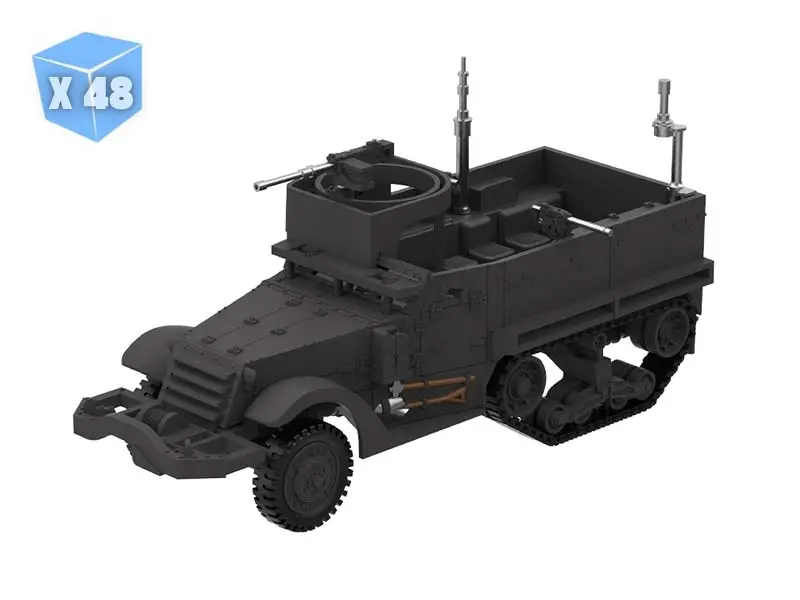 Pre-Order - 48 Pack Us M16 Multiple Gun Half-Track (Black Bandit Series 31) Diecast 1:64 Scale Model - Greenlight 28190D 1