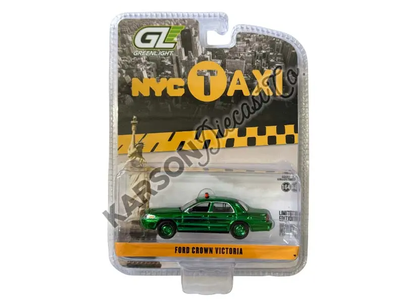 Chrome Chase 2011 Ford Crown Victoria Nyc Taxi Diecast 1:64 Scale Model - Greenlight 29773 1