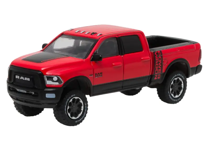 2017 Ram 2500 Power Wagon - Flame Red W/ Black Diecast 1:64 Scale Model - Greenlight 29873 1