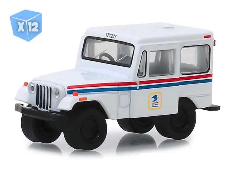 12 Pack 1971 Jeep Dj-5 United States Postal Service Usps Diecast 1:64 Scale Model - Greenlight 29997 1