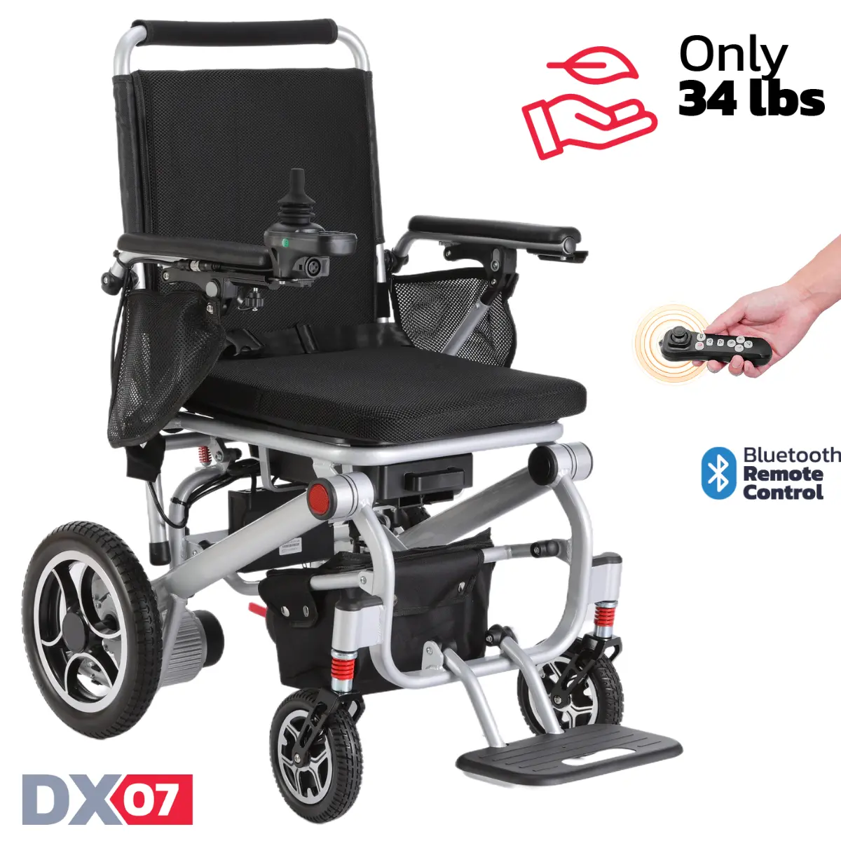 Rubicon Dx07 - Lightweight Foldable Electric Wheelchair: Compact, Collapsible, And Portable Design For Easy Transportation & Travel | Power Wheelchair 1