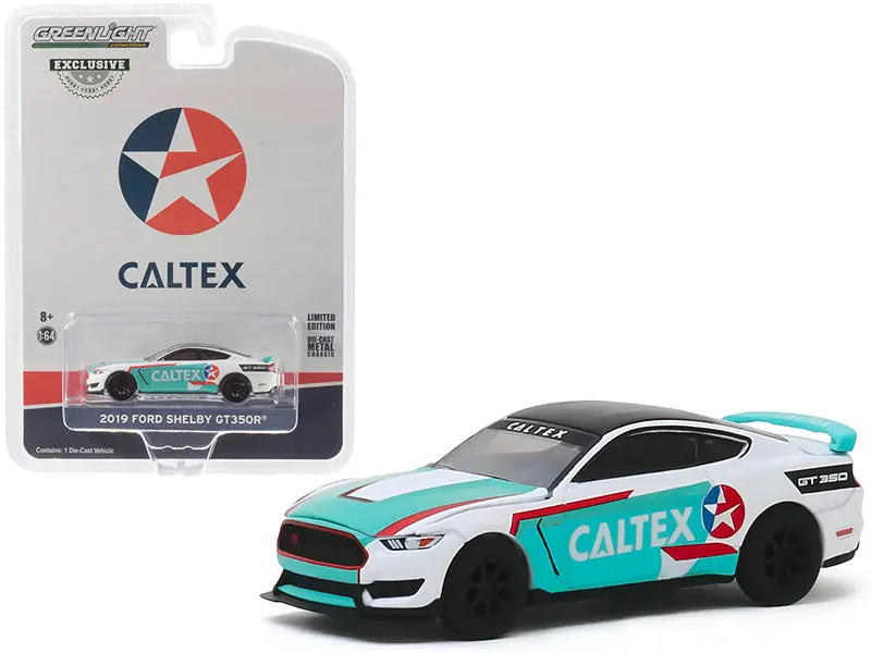 2019 Ford Mustang Shelby Gt350r Model "Caltex" 1:64 Diecast - Greenlight 30133 1