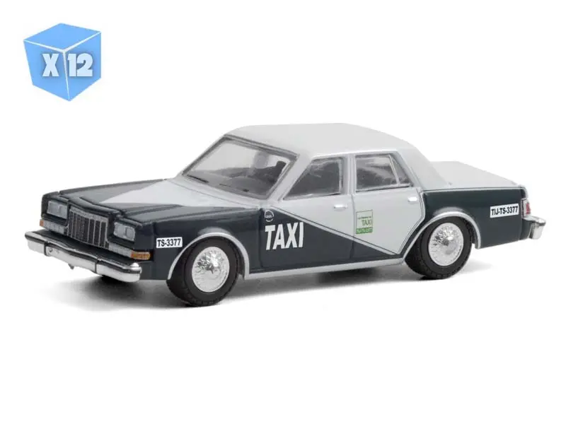12 Pack 1984 Dodge Diplomat - Tijuana, Mexico Taxi Diecast 1:64 Scale Model - Greenlight 30200 1