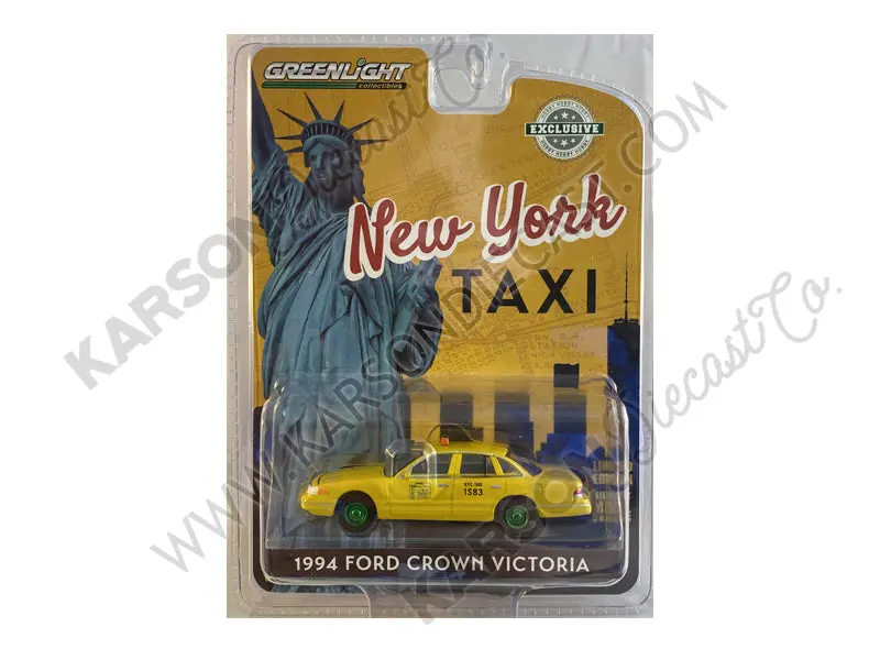 Chase 1994 Ford Crown Victoria Yellow "Nyc Taxi" (New York City) 1:64 Diecast Model Car - Greenlight 30206 1