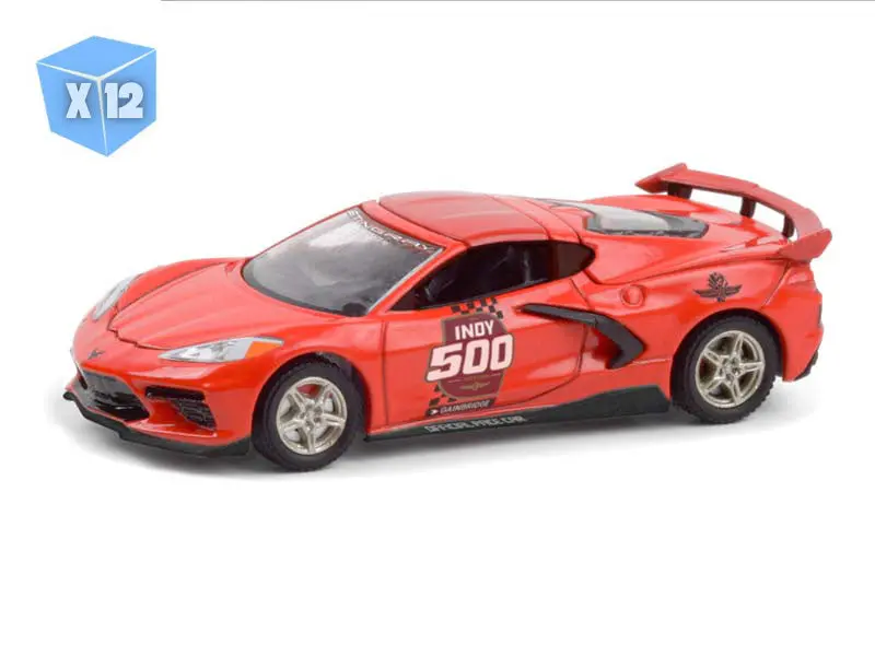 12 Pack 2020 Chevrolet Corvette C8 Stingray Coupe - Indianapolis 500 Official Pace Car Diecast 1:64 Scale Model - Greenlight 30227 1
