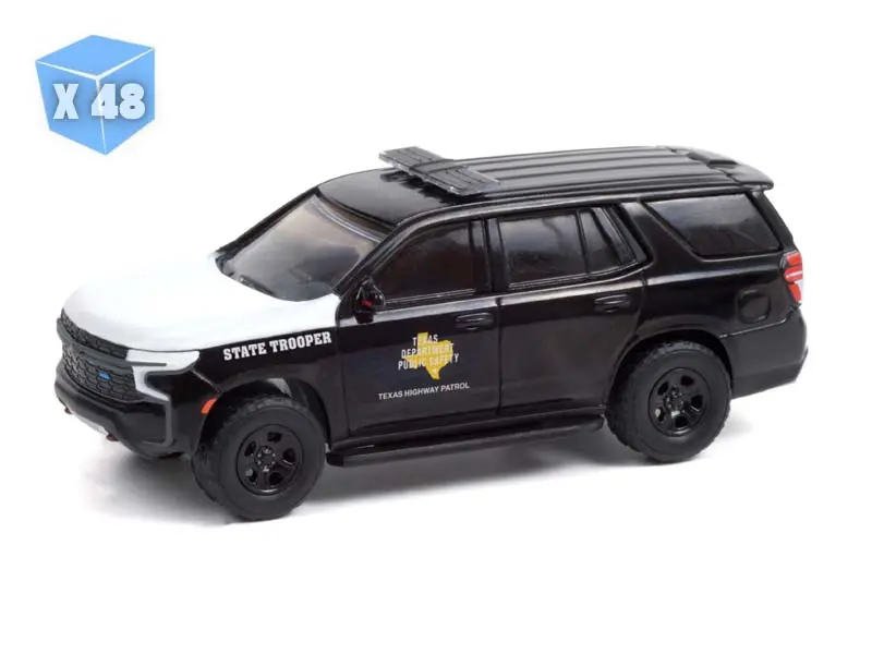 48 Pack 2021 Chevrolet Tahoe Police Pursuit Vehicle Texas Highway Patrol Diecast 1:64 Scale Model - Greenlight 30235 1
