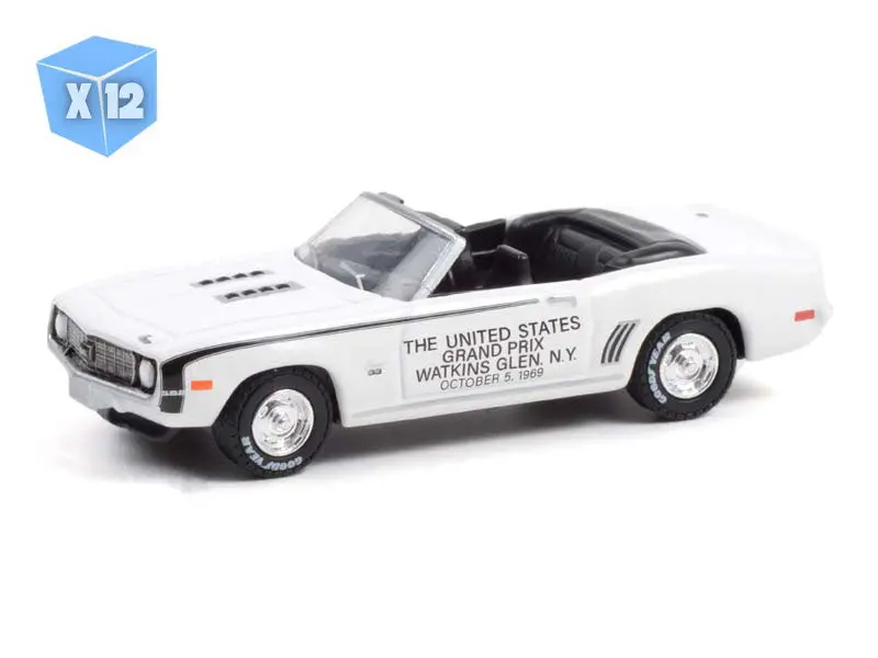 12 Pack 1969 Chevrolet Camaro Convertible - The United States Grand Prix Pace Car New York Diecast 1:64 Scale Model - Greenlight 30274 1