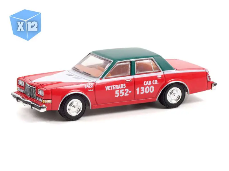 12 Pack 1983 Dodge Diplomat - Veteran's Cab Co. San Francisco California Diecast 1:64 Scale Model - Greenlight 30283 1