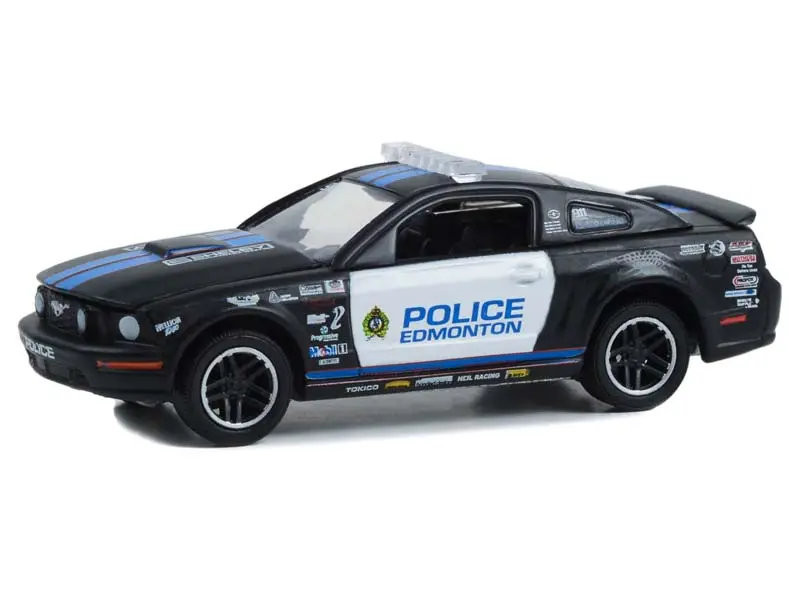 2009 Ford Mustang Gt - Edmonton Police Canada - Blue Line Racing 25 Years Diecast 1:64 Scale Model - Greenlight 30370 1